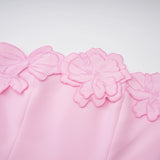 Inga Pink Strapless Floral Embroidered Maxi Dress