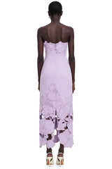 Inga Purple Strapless Floral Embroidered Maxi Dress