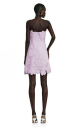 Inga Purple Strapless Floral Embroidered Mini Dress