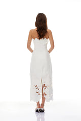 Inga White Strapless Floral Embroidered Maxi Dress