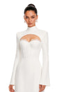 Ingvild White High Neck Backless Maxi Dress