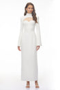 Ingvild White High Neck Backless Maxi Dress