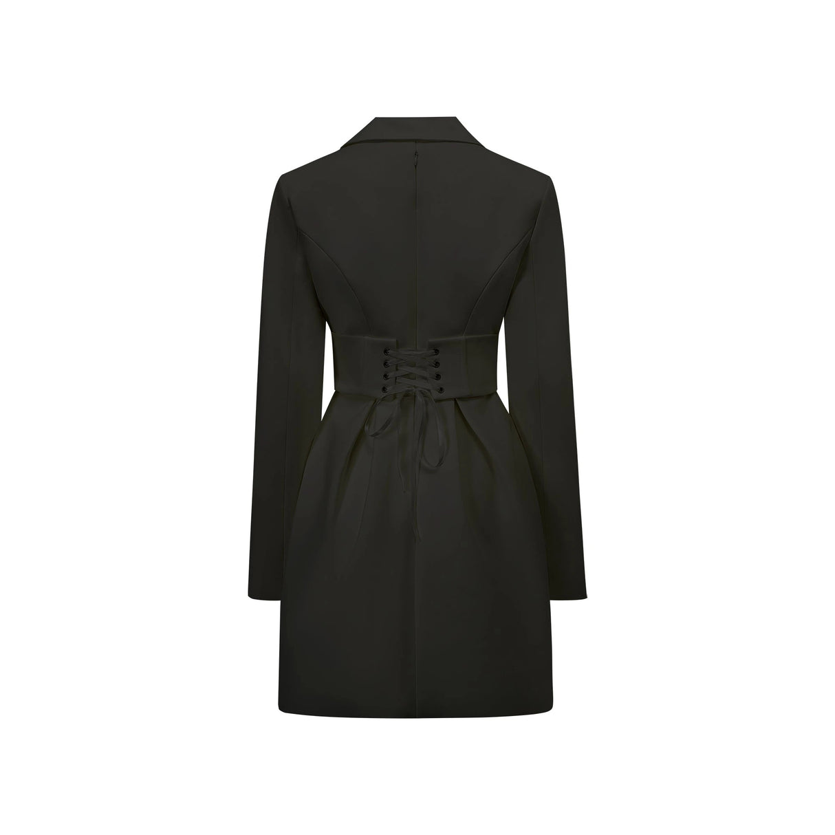 Inmaculada Black Boned Bodice Mini Blazer Dress
