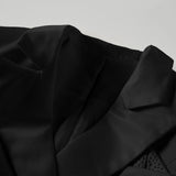 Inmaculada Black Boned Bodice Mini Blazer Dress