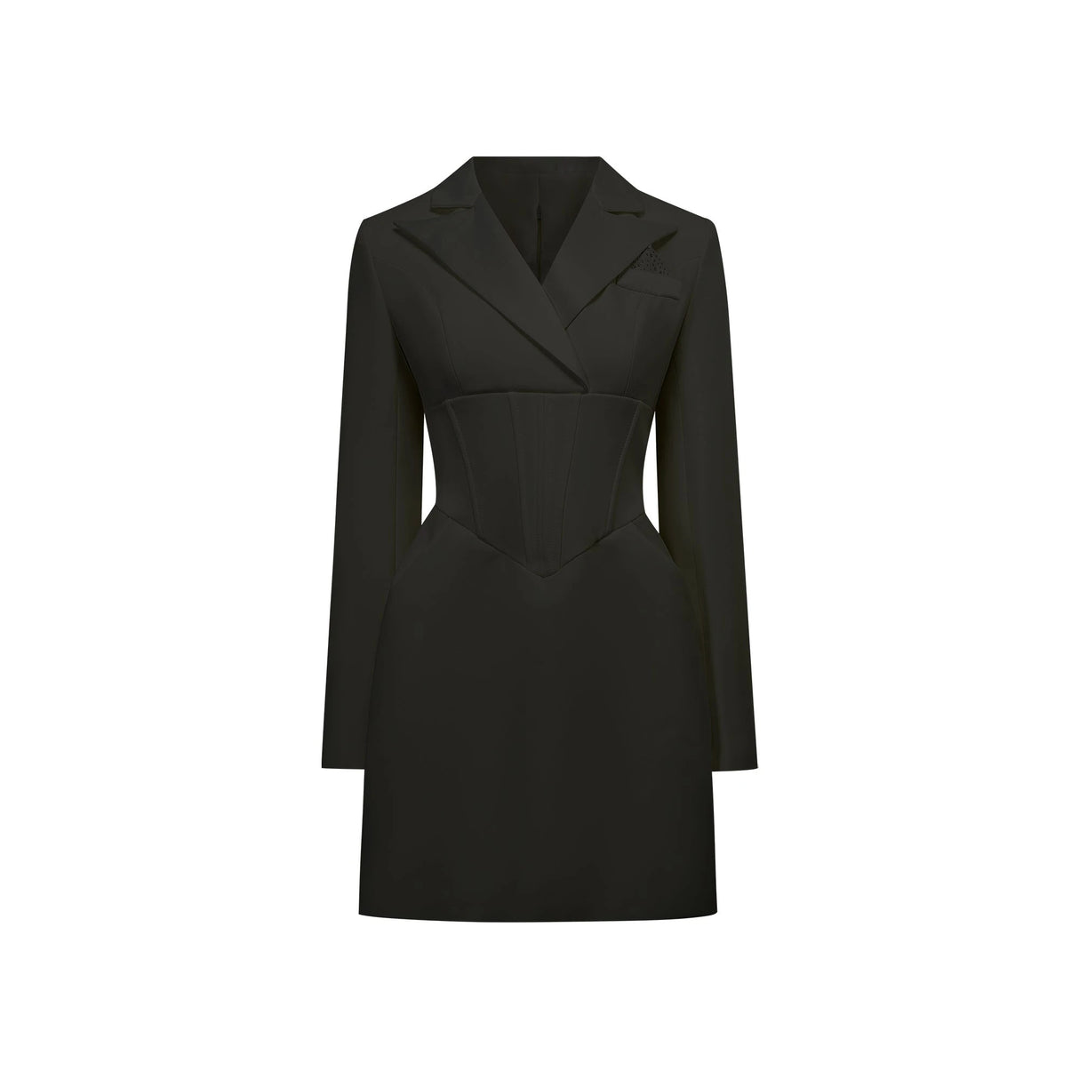 Inmaculada Black Boned Bodice Mini Blazer Dress