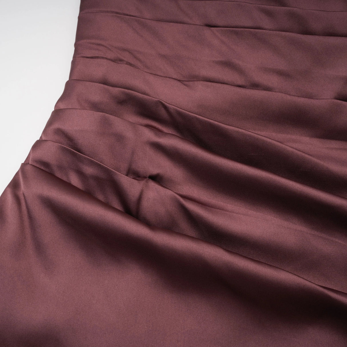 Inmaculada Brown Ruched Satin Maxi Dress Without Gloves