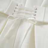 Inmaculada White Boned Bodice Mini Blazer Dress