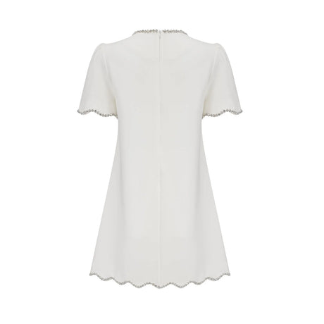 Ippolita Mini Dress White Crystal Scallop Hem