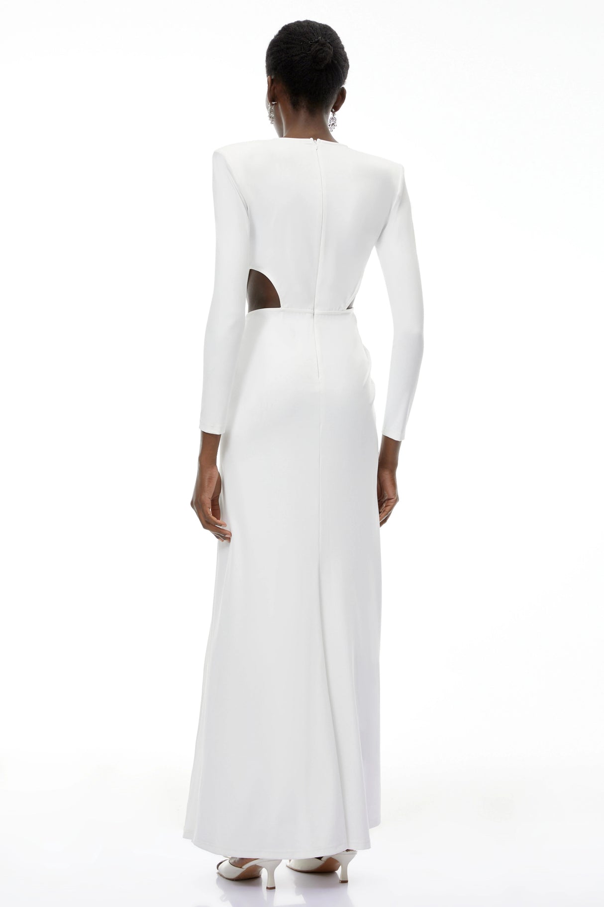 Irena White Cross Front Maxi Dress with Side Slit