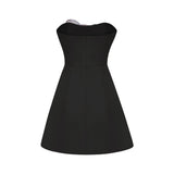 Irène Black OffShoulder Sequin Floral Embroidered Mini Dress