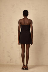 Irène Black OffShoulder Sequin Floral Embroidered Mini Dress