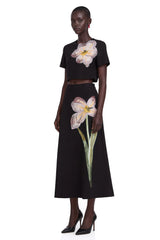 Irène Black Sequin Floral Embroidered Matching Set