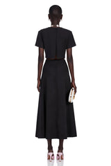 Irène Black Sequin Floral Embroidered Matching Set