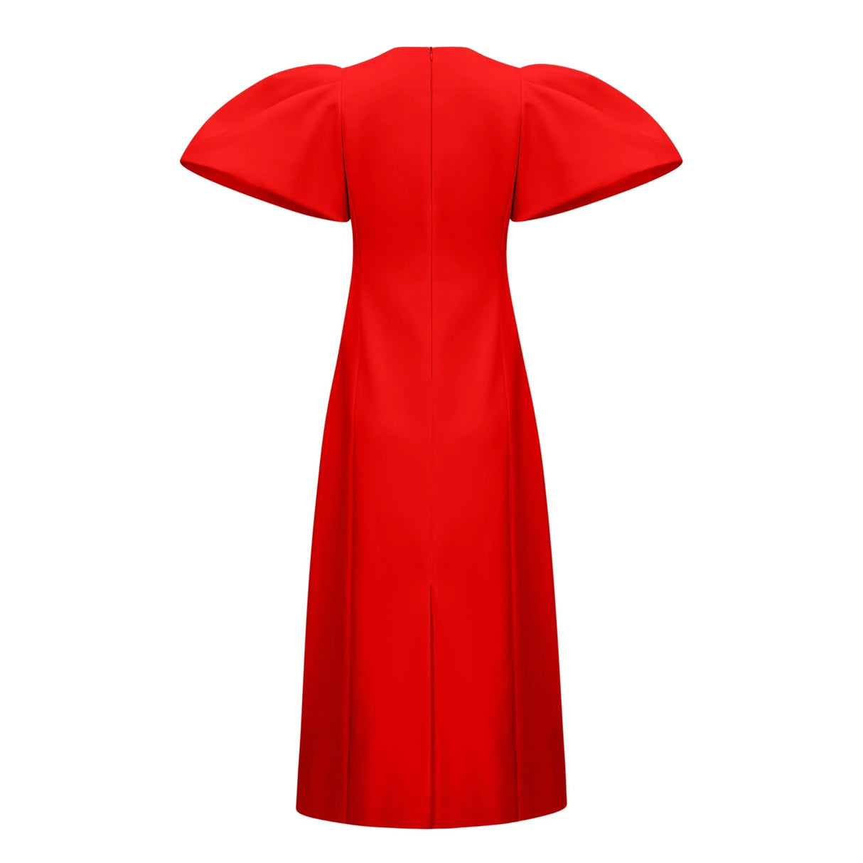 Irène Red Sequined Floral Embroidered Midi Dress