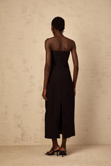 Irène Sequin Embroidered OffShoulder Midi Dress in Black