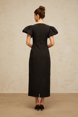 Irène sequined floralembroidered midi dress in Black