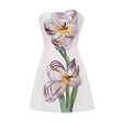 Irène White OffShoulder Sequin Floral Embroidered Mini Dress