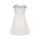 Irène White OffShoulder Sequin Floral Embroidered Mini Dress