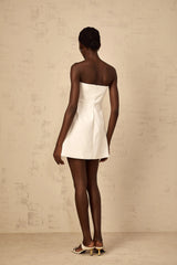 Irène White OffShoulder Sequin Floral Embroidered Mini Dress