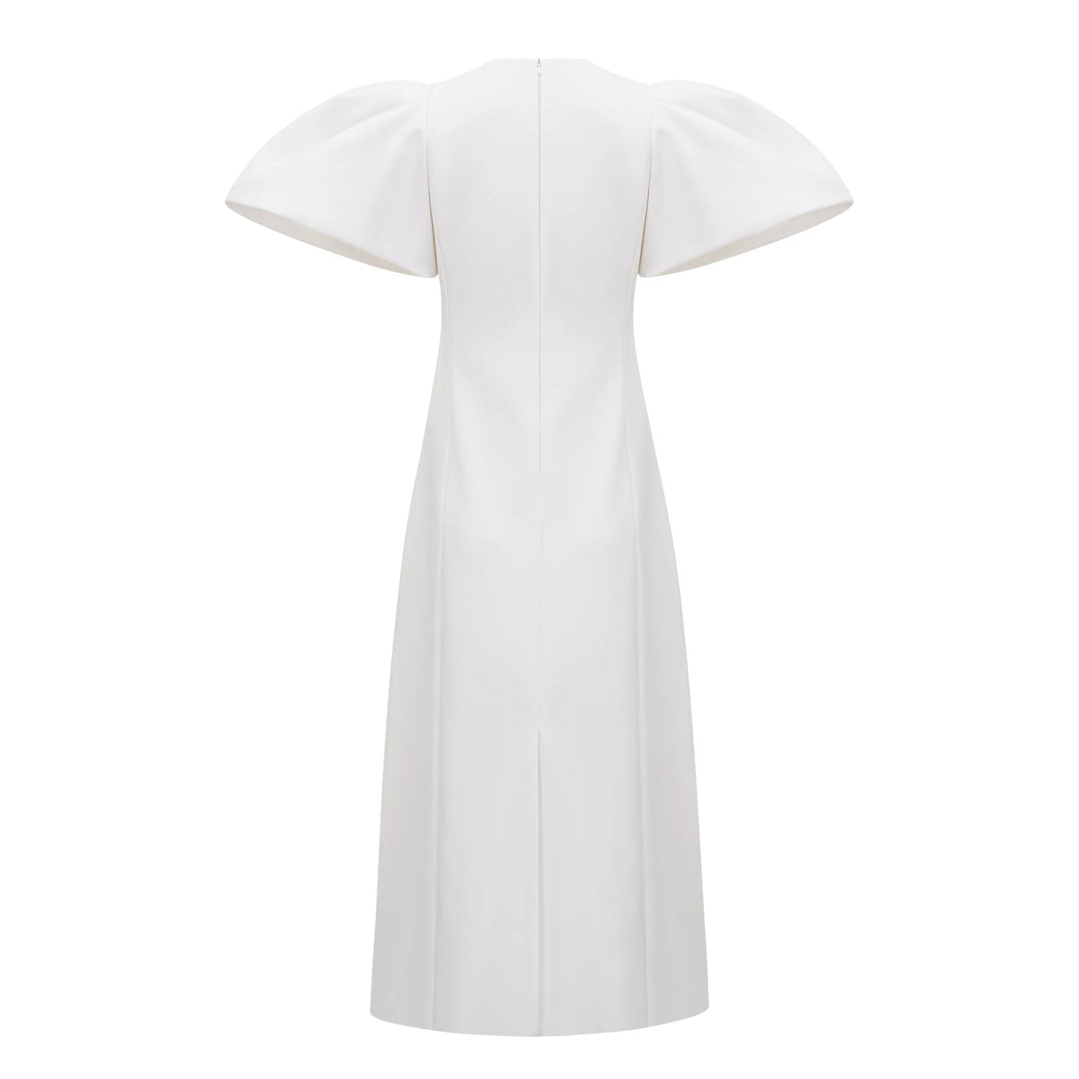 Irène White Sequin Floral Embroidered Midi Dress