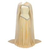 Iris Yellow Embellished Asymmetrical Maxi Dress with Cape