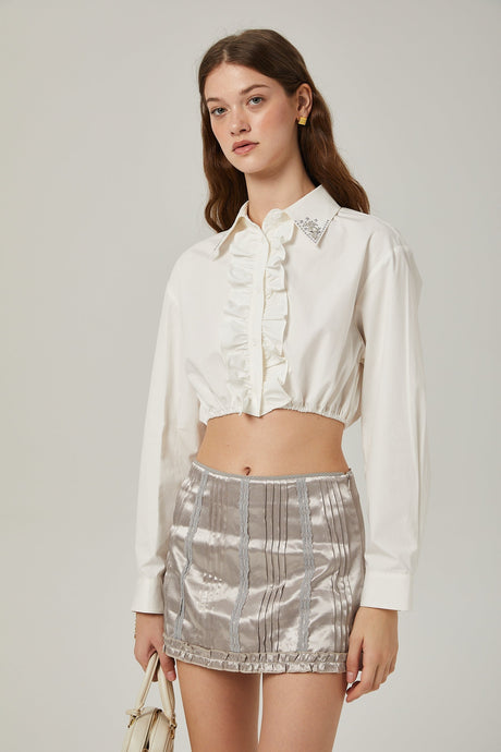 Isabeau crystalembellished shirt