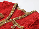 Isabella Jacket and Skirt Set – Textured Knit Design – Gold Decorative Details – Fitted Silhouette