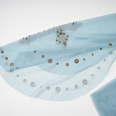 Isabella Top - Long Sleeve - Round Neck - Slit Flare Sleeves - Stud Embellishment