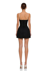 Isabelle Black Color Block Mini Dress