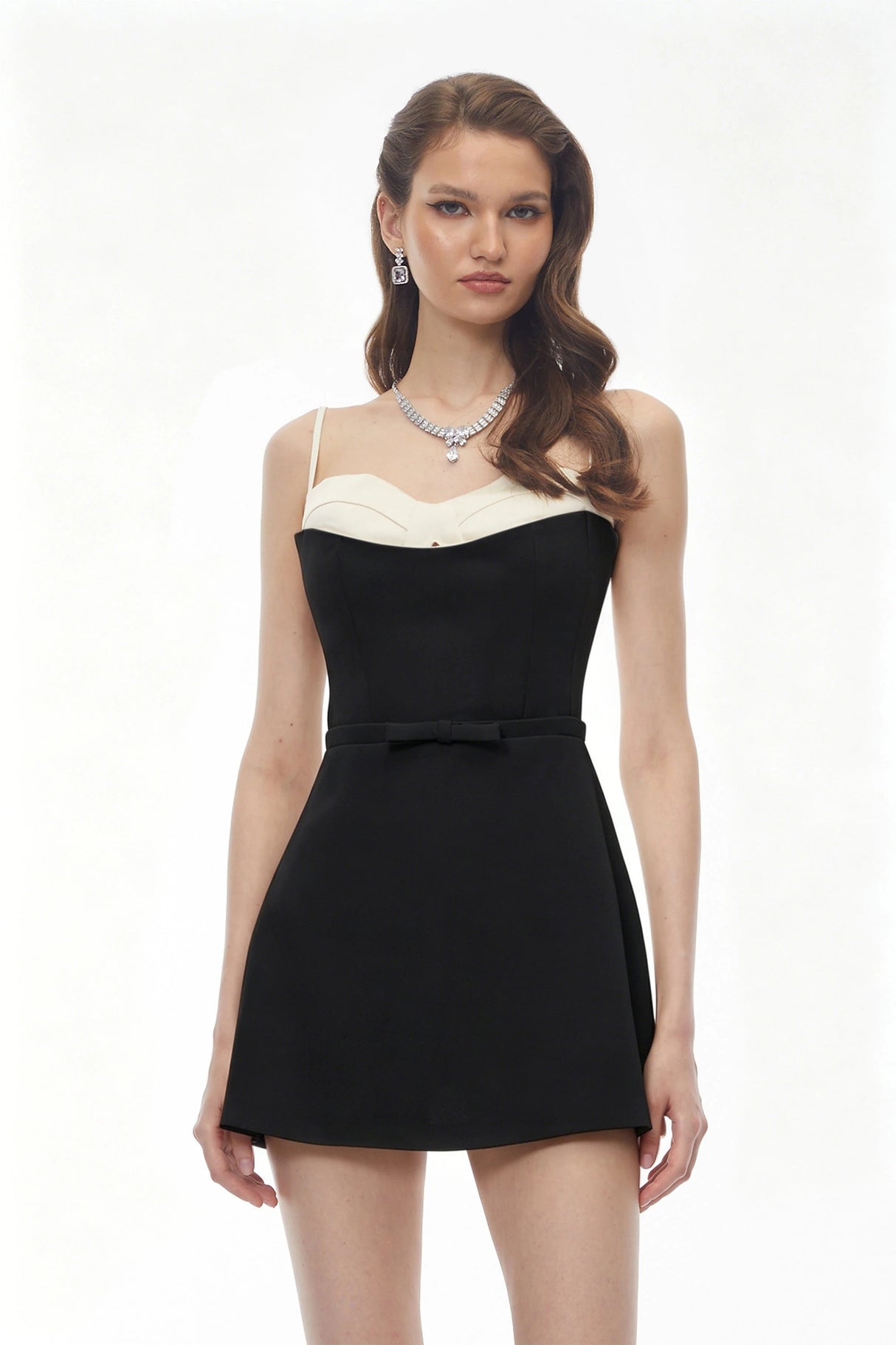 Isabelle Black Color Block Mini Dress