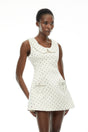 Isadora White Square Neck Polka Dot Mini Dress