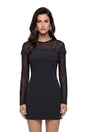 Isaura Black Mini Dress with Lace Panels