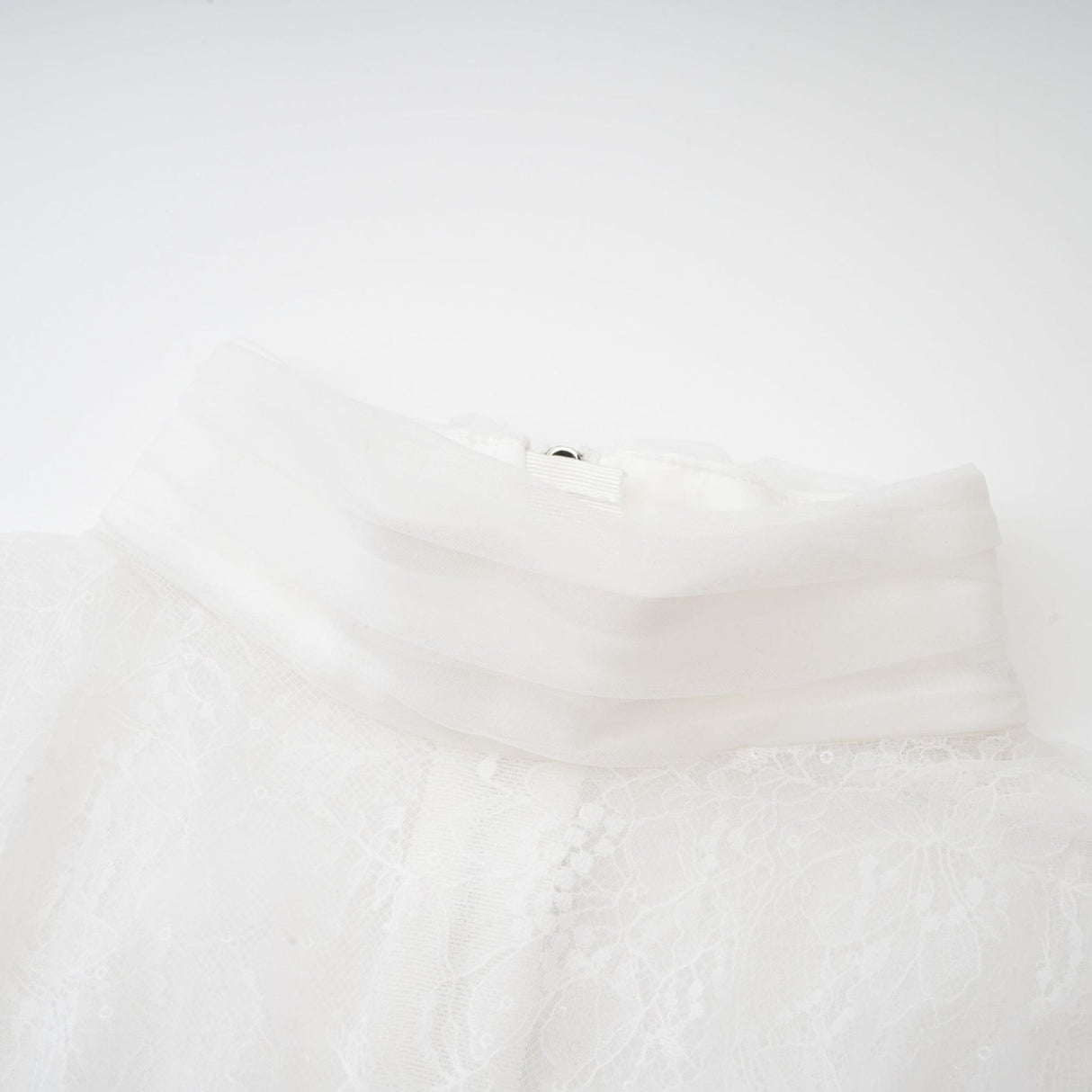 Iside Cropped Top Bell Sleeve Crystal Trim White