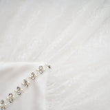 Iside Cropped Top Bell Sleeve Crystal Trim White
