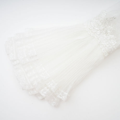 Iside Cropped Top Bell Sleeve Crystal Trim White