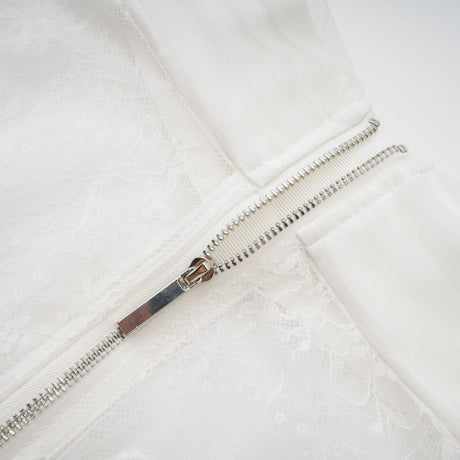 Iside Cropped Top Bell Sleeve Crystal Trim White