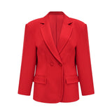 Isla Blazer - Wool Blend - Long Sleeves - Notched Lapels - Double Breasted Button Fastening