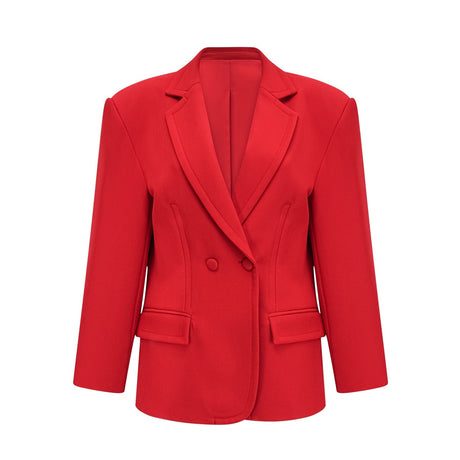 Isla Blazer - Wool Blend - Long Sleeves - Notched Lapels - Double Breasted Button Fastening