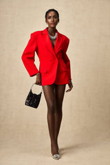 Isla Blazer - Wool Blend - Long Sleeves - Notched Lapels - Double Breasted Button Fastening