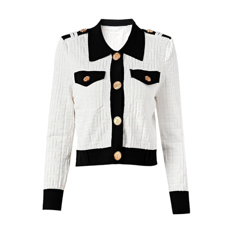 Isla Cropped Jacket – Military - Inspired – Gold - Tone Buttons – Tailored Fit