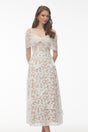 Isla White Cold Shoulder Midi Dress with Butterfly Applique