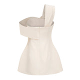 Ismérie Neutrals OffShoulder Twisted Mini Dress