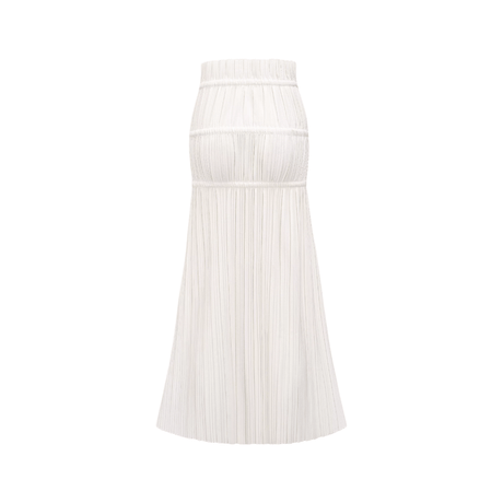 Milicent slitte drawstring pleated maxi skirt
