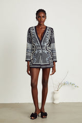 Ivanka Blazer Print VNeck Dress