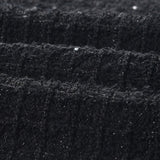 Ivy Jacket & Skirt Black Waffle Knit Matching Set