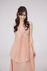 Ivy Pleated Tiered Midi Dress