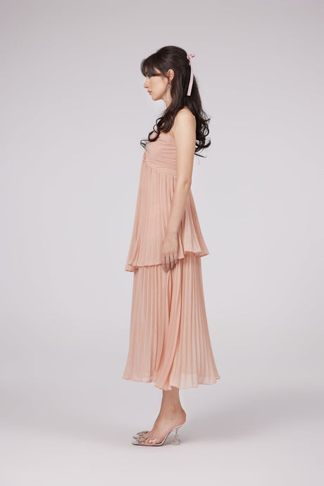 Ivy Pleated Tiered Midi Dress