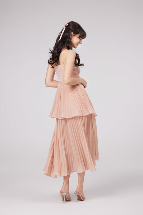 Ivy Pleated Tiered Midi Dress