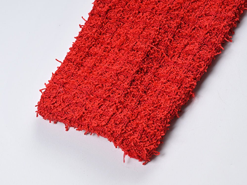 Jacket & Skirt Set - Elegant Tweed Texture - Embellishments - Figure - Flattering Fit - Sophisticated