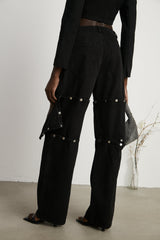 Janelle buttoned straightleg jeans